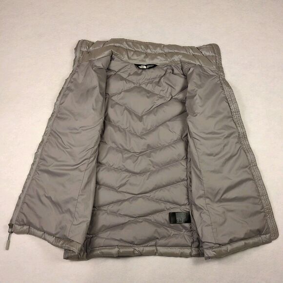 The North‎ Face Womens S Aconcagua 550 Down Puffer Vest Silver Gray Jacket Hike - Picture 10 of 13